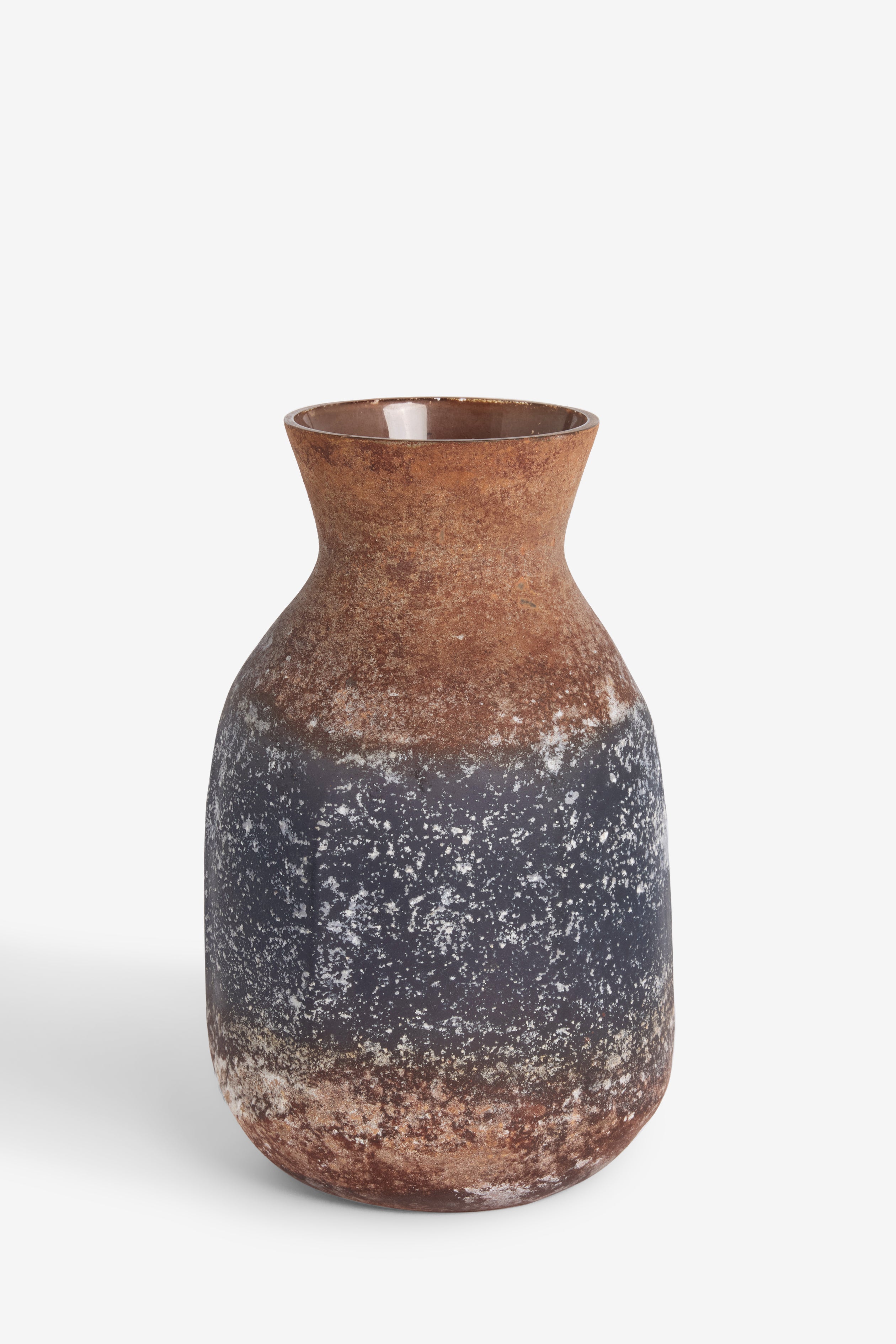 Brown Rust Effect Glass Vase