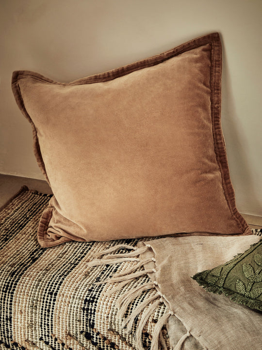 Washed Velvet Coffee Cushion