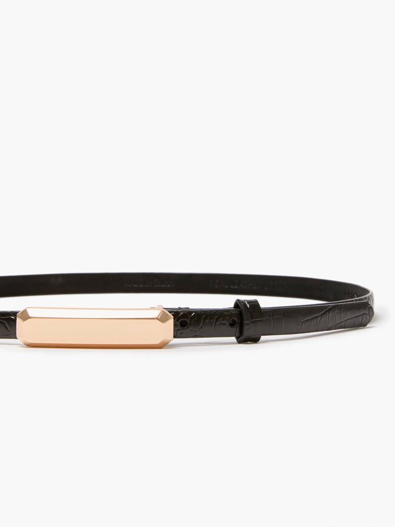 Leather Croc Bar Belt