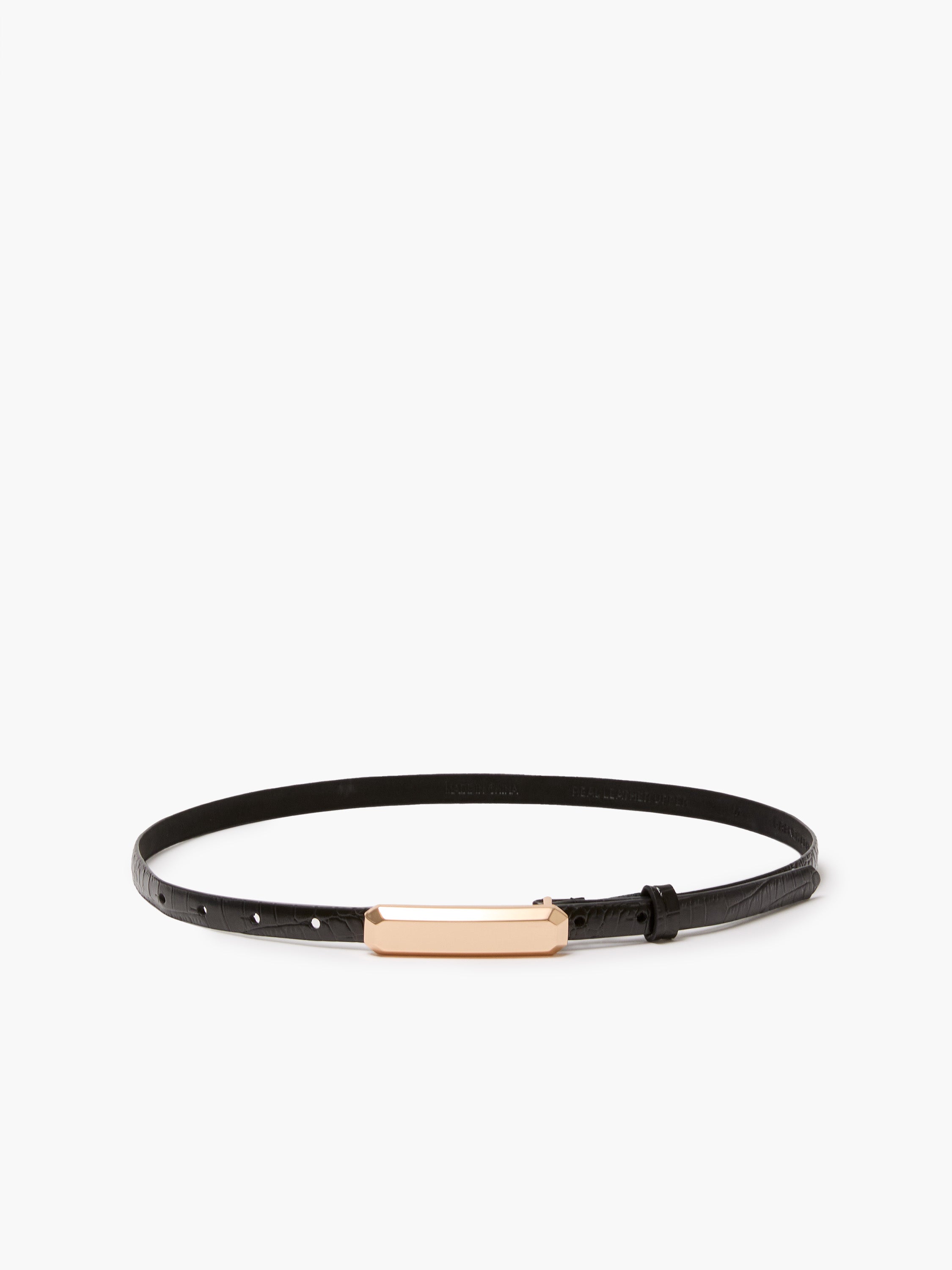 Leather Croc Bar Belt