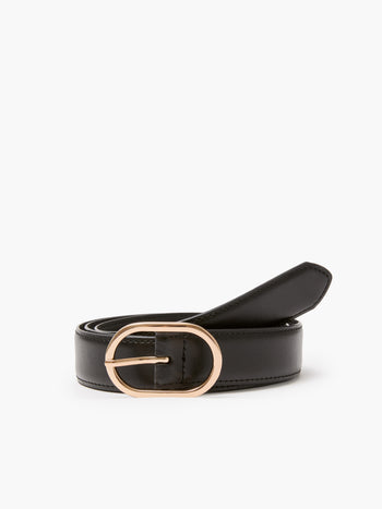 Leather Oval Centre Bar Belt