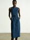 Arywoode Denim Belted Midi Dress