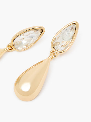 Crystal Double Teardrop Earrings