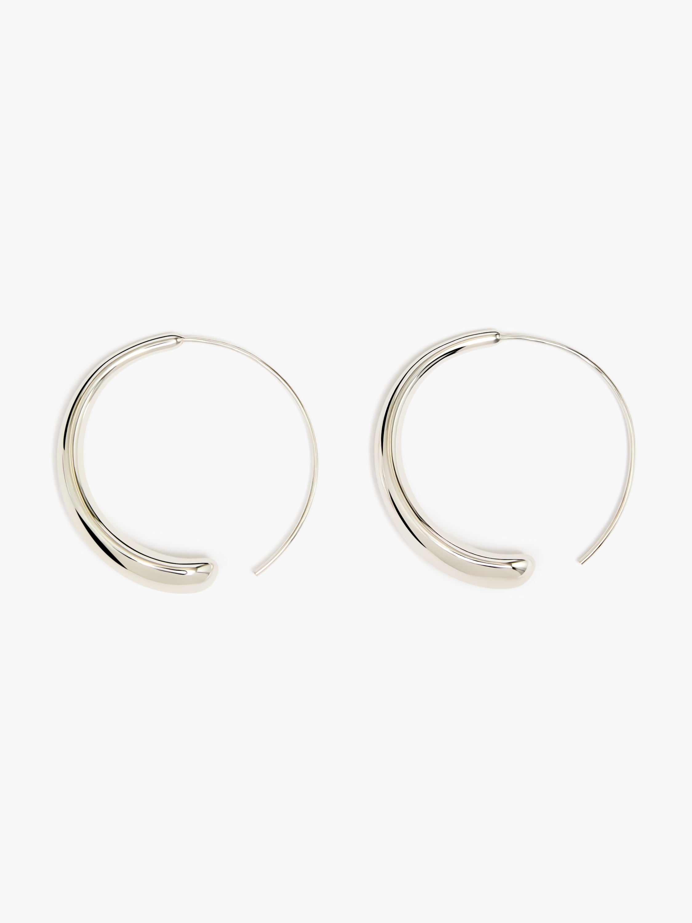 Sculptural Fluid Thread-Through Hoop Earrings