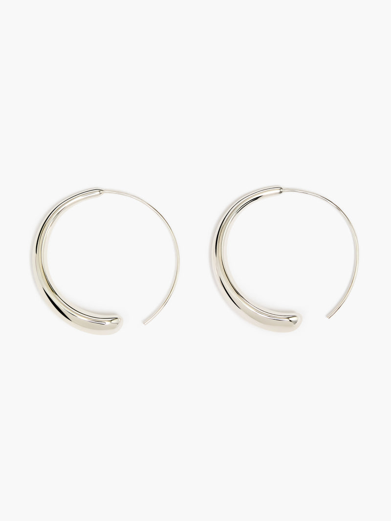 Sculptural Fluid Thread-Through Hoop Earrings