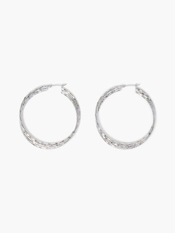 Triple Twist Hammered Hoop Earrings