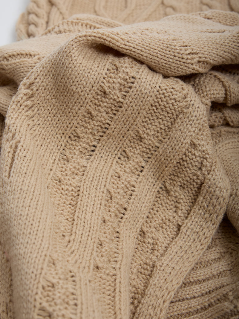 Cable Knit Scarf and Beanie Set