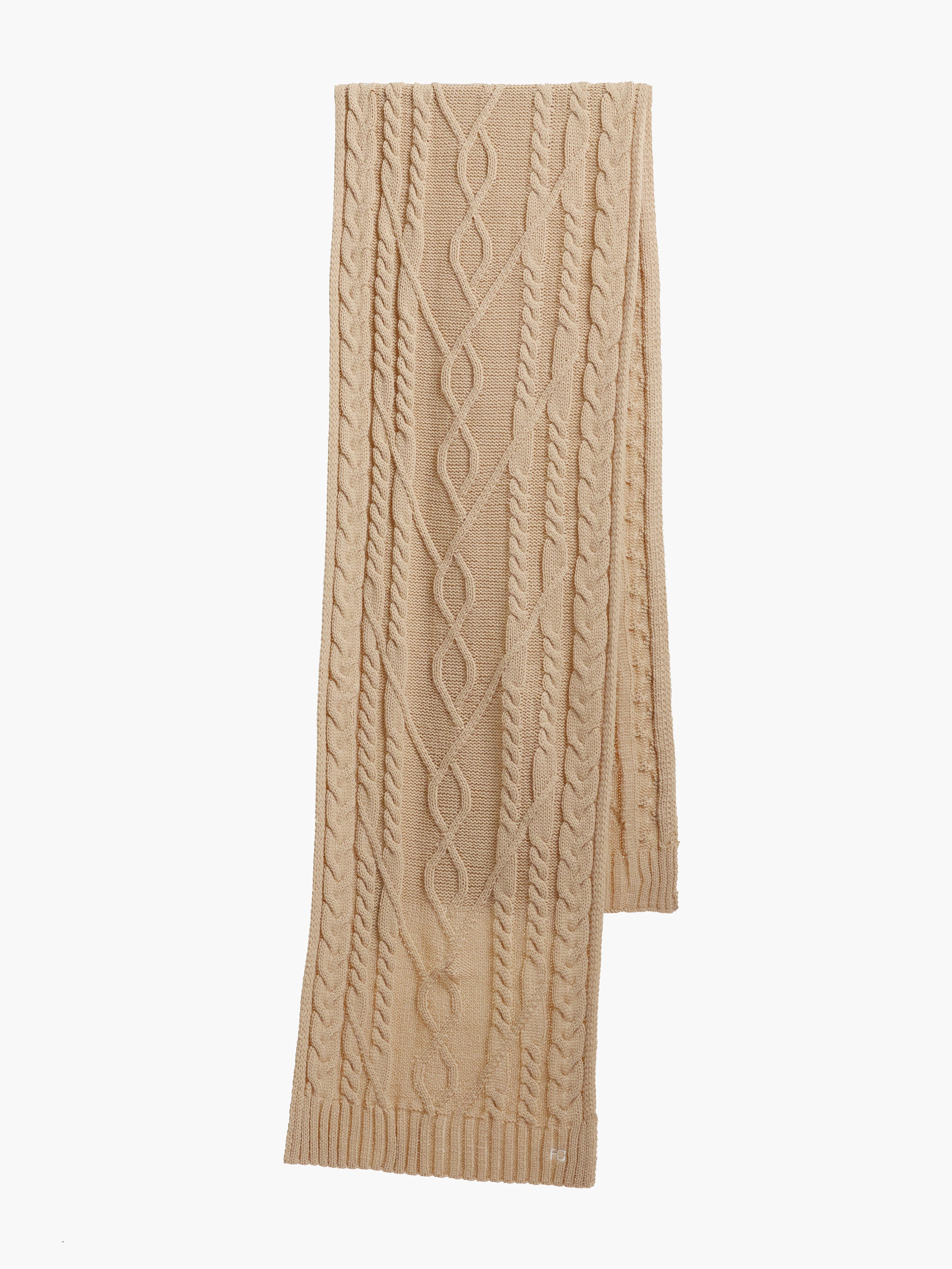 Cable Knit Scarf and Beanie Set