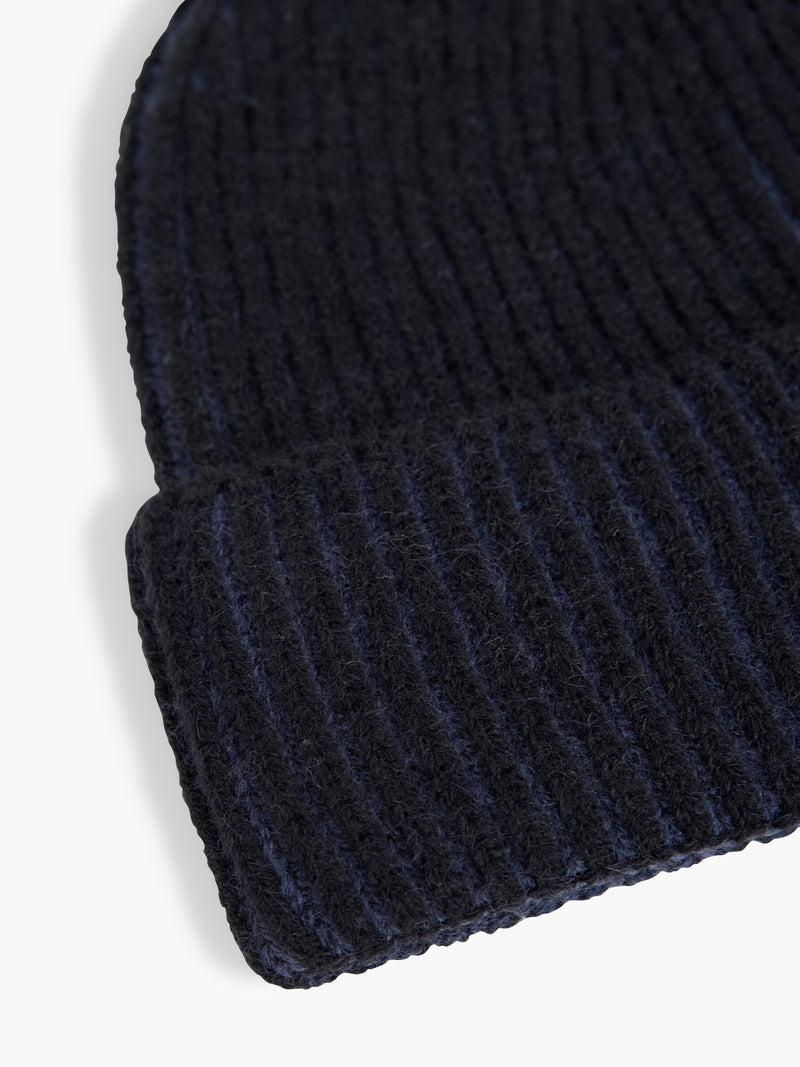Two Tone Knit Beanie Hat