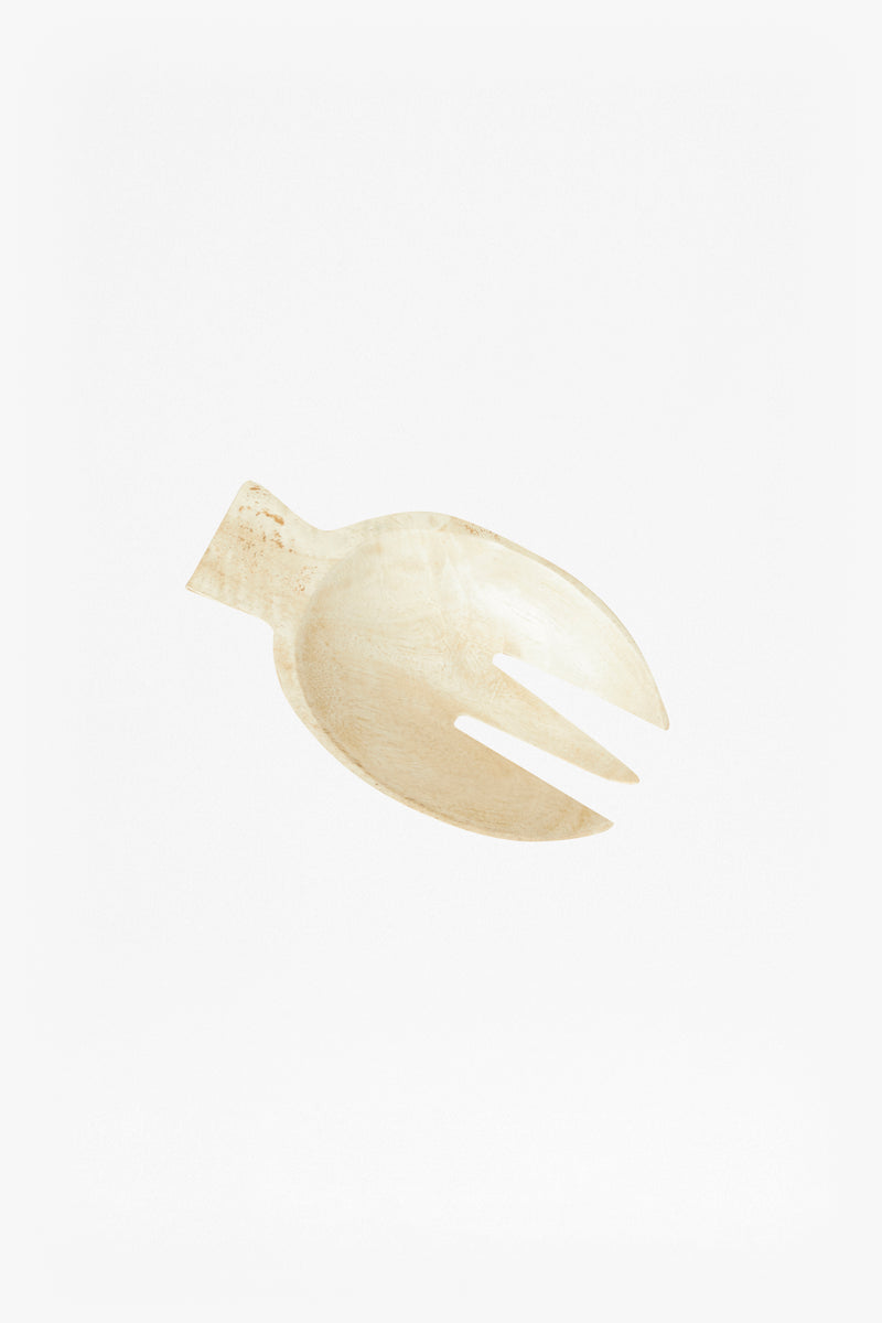 sun bleach wooden salad server natural/white