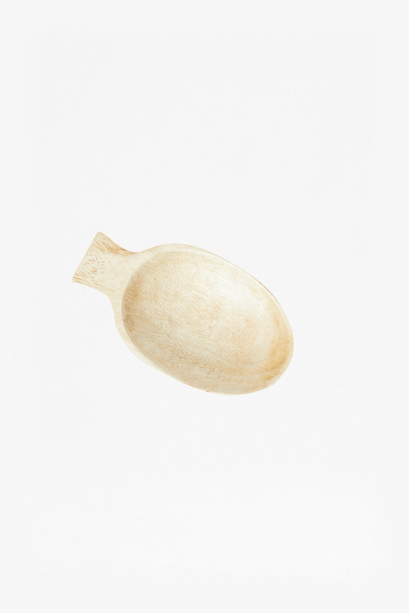 sun bleach wooden salad server natural/white