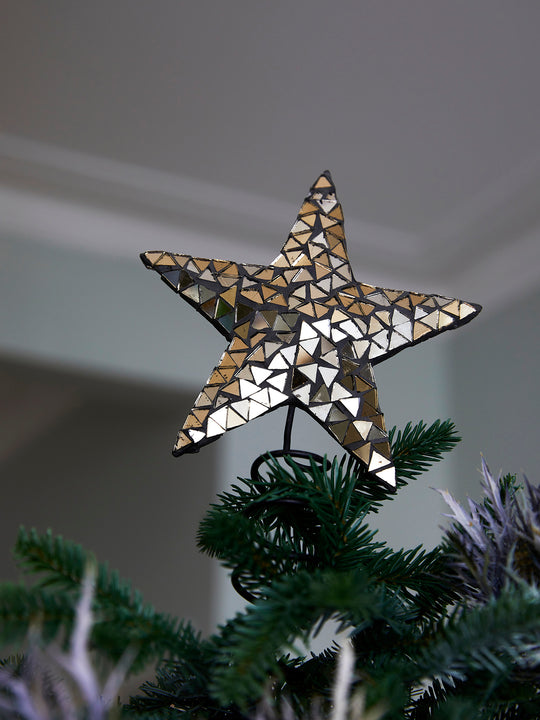 Mosaic Star Tree Topper Ornament